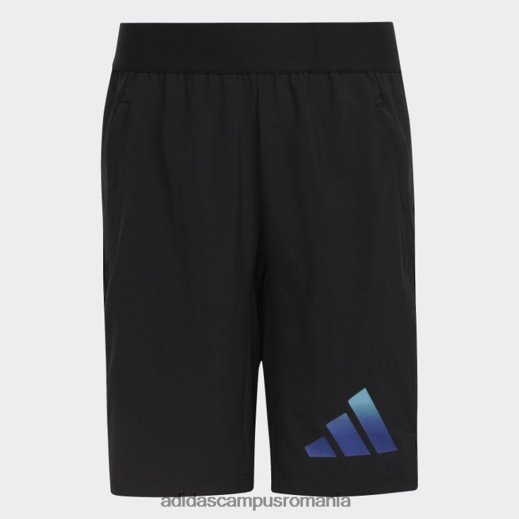 adidas campus romania pantaloni scurți țesuți cu logo aeroready cu iconițe de tren negre copii negru/albastru J266N211740