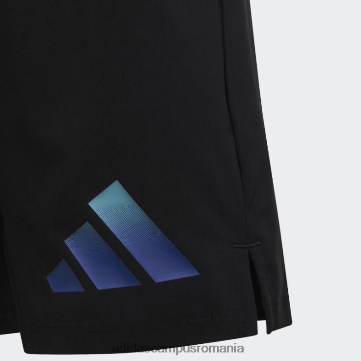 adidas campus romania pantaloni scurți țesuți cu logo aeroready cu iconițe de tren negre copii negru/albastru J266N211740
