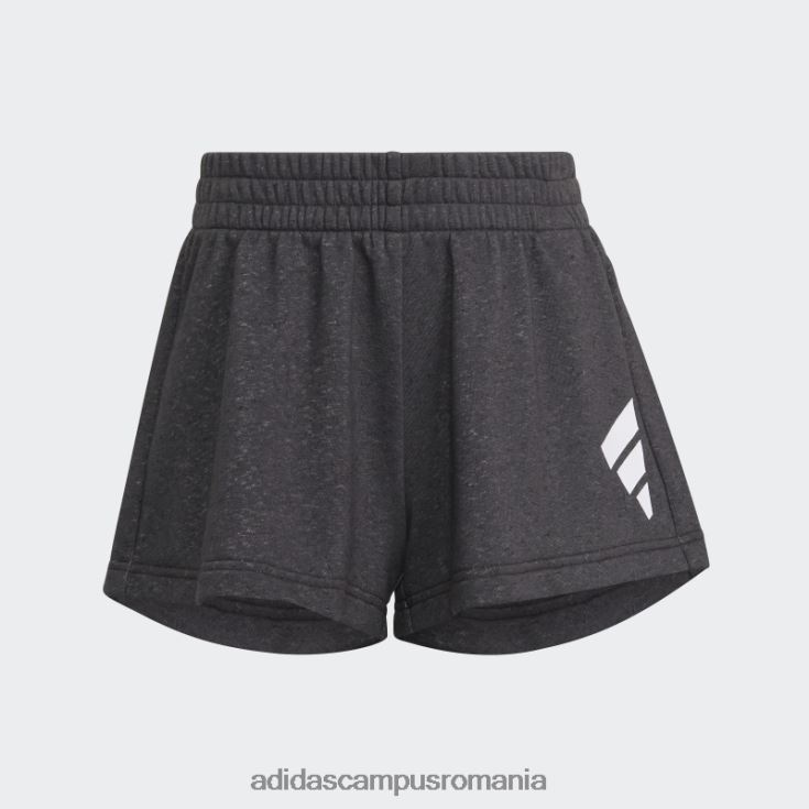 adidas campus romania pantaloni scurți largi din bumbac cu 3 dungi cu iconițe negre ale viitorului adidas copii alb negru J266N219245