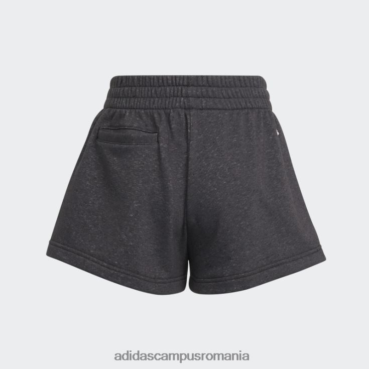 adidas campus romania pantaloni scurți largi din bumbac cu 3 dungi cu iconițe negre ale viitorului adidas copii alb negru J266N219245