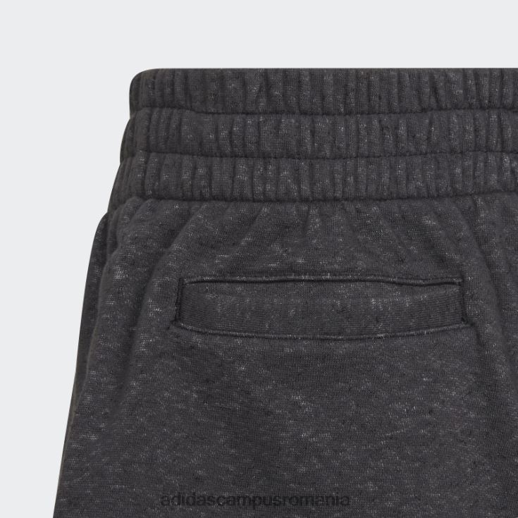 adidas campus romania pantaloni scurți largi din bumbac cu 3 dungi cu iconițe negre ale viitorului adidas copii alb negru J266N219245