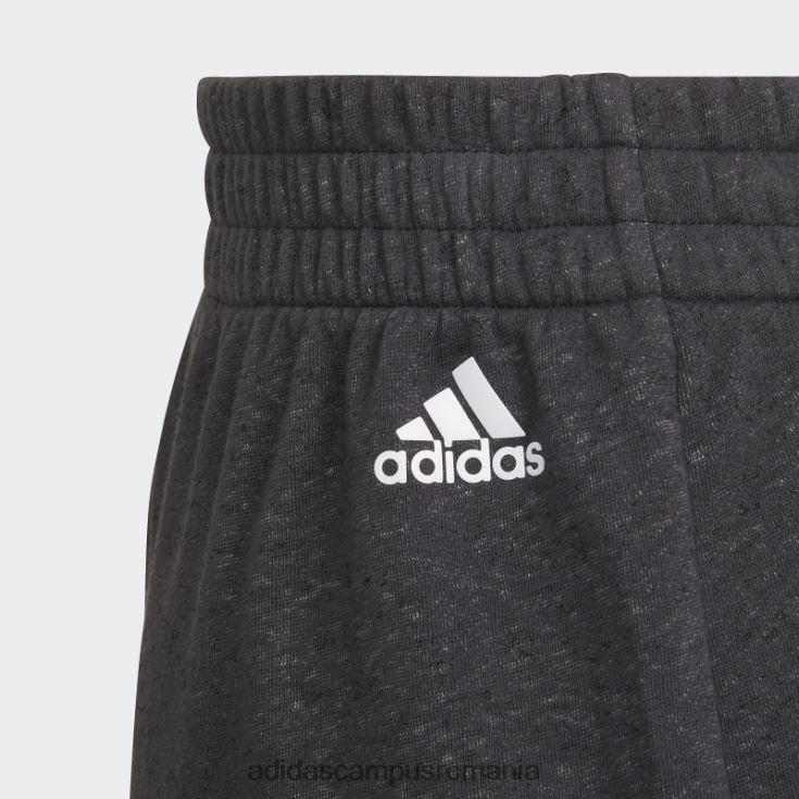 adidas campus romania pantaloni scurți largi din bumbac cu 3 dungi cu iconițe negre ale viitorului adidas copii alb negru J266N219245