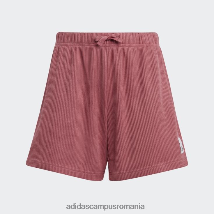 adidas campus romania pantaloni scurți largi tricot waffle lounge roz adidas copii roz/alb/negru J266N212069