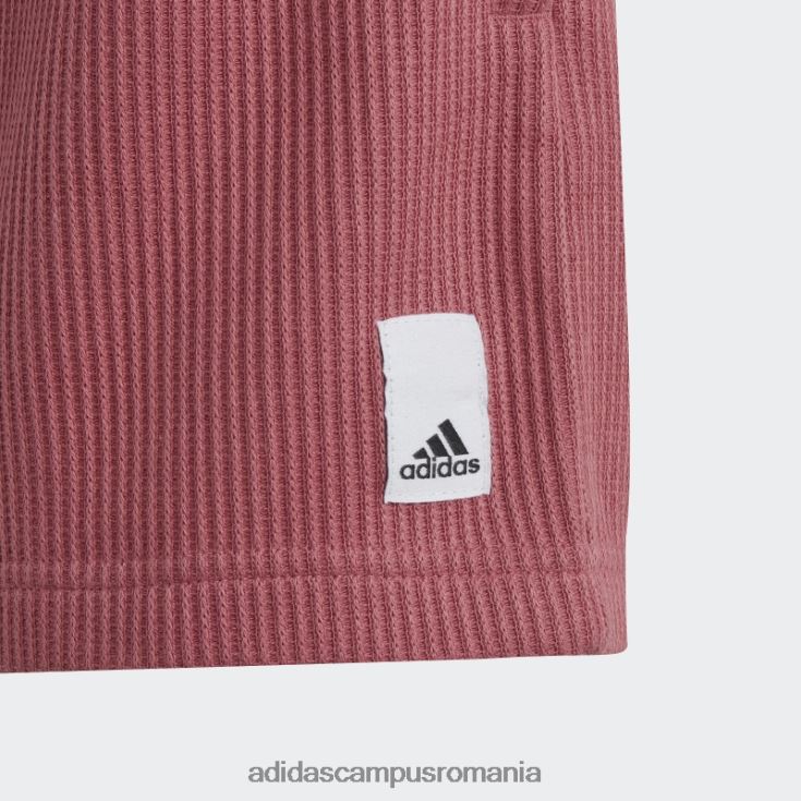 adidas campus romania pantaloni scurți largi tricot waffle lounge roz adidas copii roz/alb/negru J266N212069