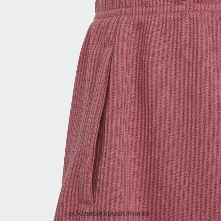adidas campus romania pantaloni scurți largi tricot waffle lounge roz adidas copii roz/alb/negru J266N212069