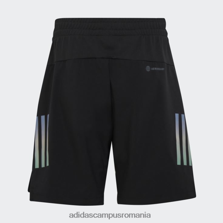adidas campus romania pantaloni scurți negri aeroready țesuți cu 3 dungi copii negru argintiu J266N218544