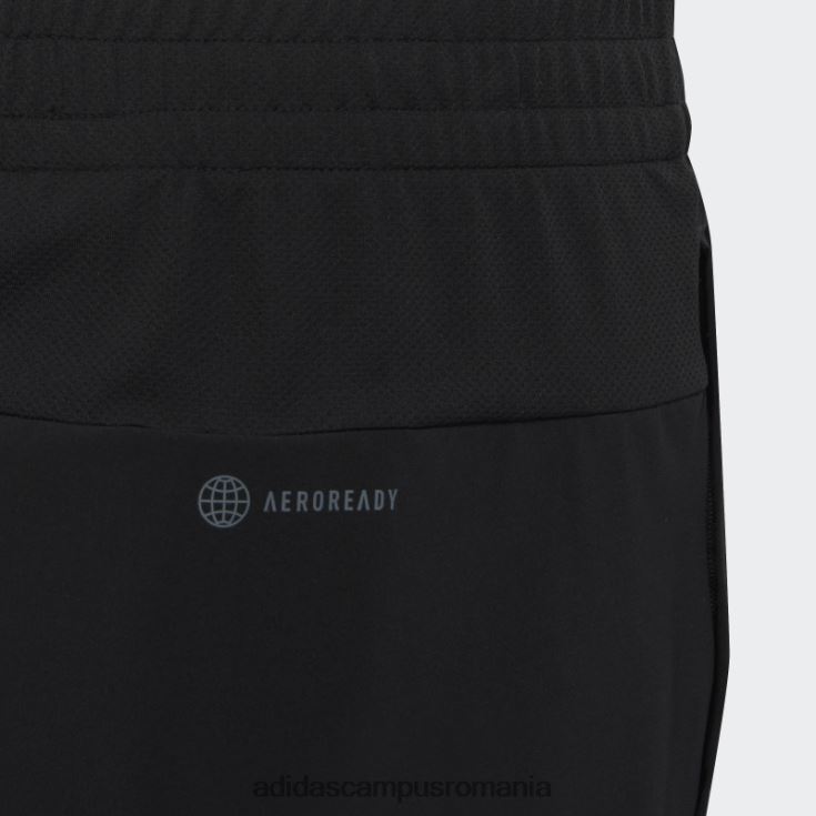 adidas campus romania pantaloni scurți negri aeroready țesuți cu 3 dungi copii negru argintiu J266N218544