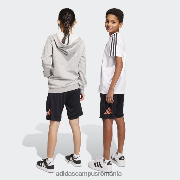 adidas campus romania pantaloni scurți negri cu logo-ul aeroready esențiali pentru trenuri copii negru/coral J266N211758