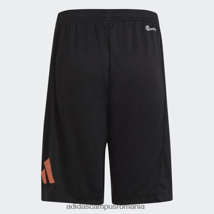 adidas campus romania pantaloni scurți negri cu logo-ul aeroready esențiali pentru trenuri copii negru/coral J266N211758