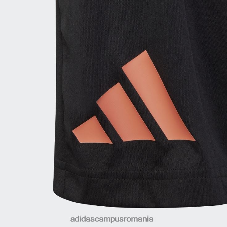 adidas campus romania pantaloni scurți negri cu logo-ul aeroready esențiali pentru trenuri copii negru/coral J266N211758