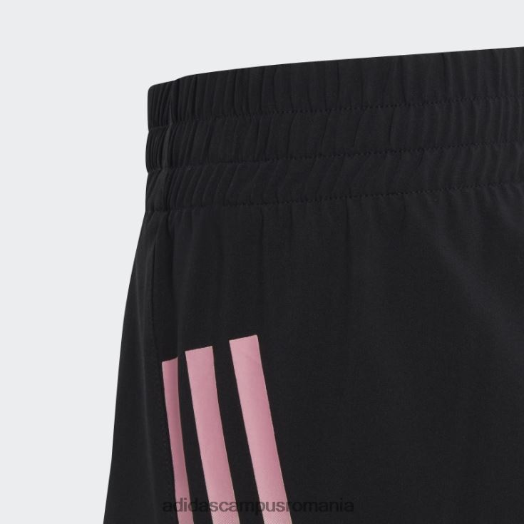 adidas campus romania pantaloni scurți negri de antrenament aeroready cu 3 dungi țesute cu talie înaltă copii alb negru J266N212100