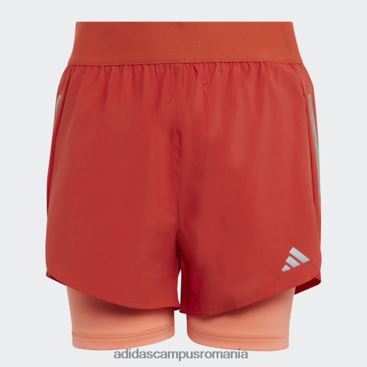 adidas campus romania pantaloni scurți roșii doi-în-unu aeroready țesute copii roșu/coral/argintiu J266N219139