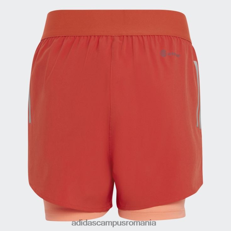 adidas campus romania pantaloni scurți roșii doi-în-unu aeroready țesute copii roșu/coral/argintiu J266N219139