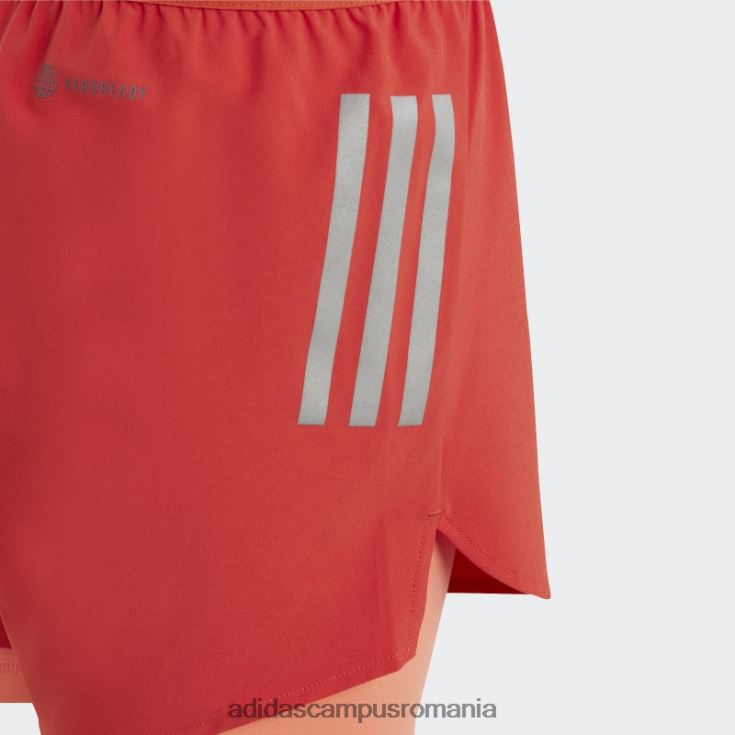 adidas campus romania pantaloni scurți roșii doi-în-unu aeroready țesute copii roșu/coral/argintiu J266N219139