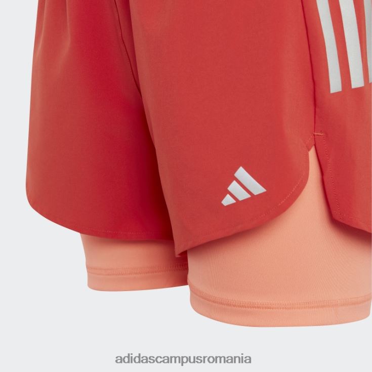 adidas campus romania pantaloni scurți roșii doi-în-unu aeroready țesute copii roșu/coral/argintiu J266N219139