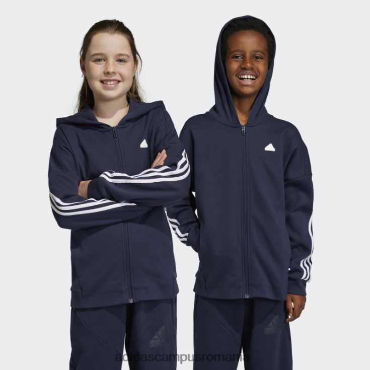 adidas campus romania pictograme viitoare Cerneală pentru căptușeală cu glugă, cu fermoar complet, cu 3 dungi copii cerneală/alb J266N218703