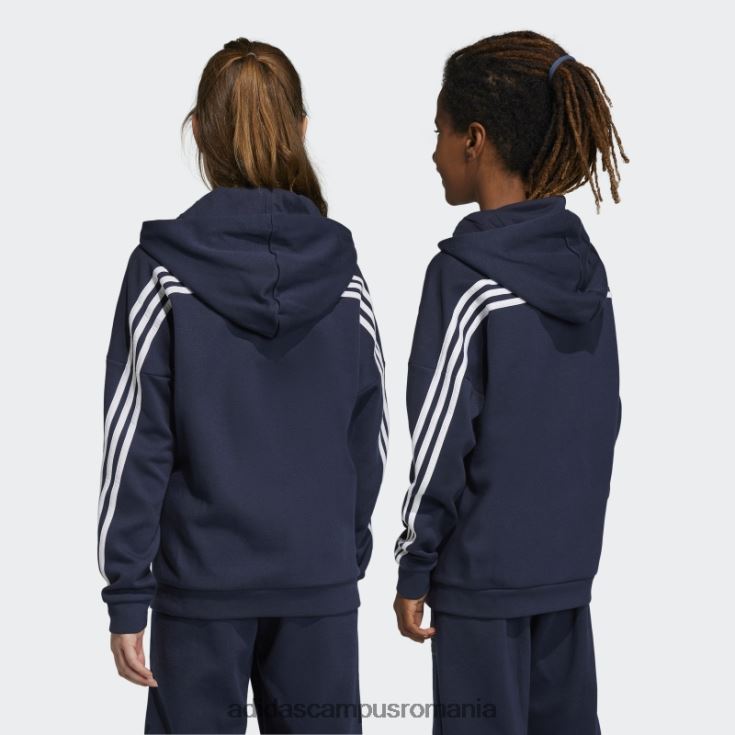 adidas campus romania pictograme viitoare Cerneală pentru căptușeală cu glugă, cu fermoar complet, cu 3 dungi copii cerneală/alb J266N218703