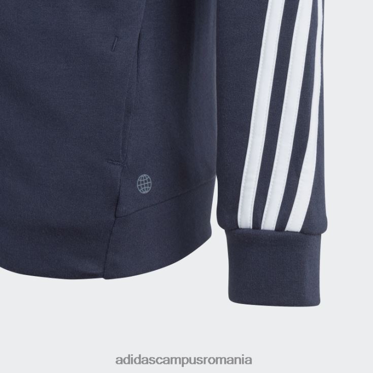 adidas campus romania pictograme viitoare Cerneală pentru căptușeală cu glugă, cu fermoar complet, cu 3 dungi copii cerneală/alb J266N218703