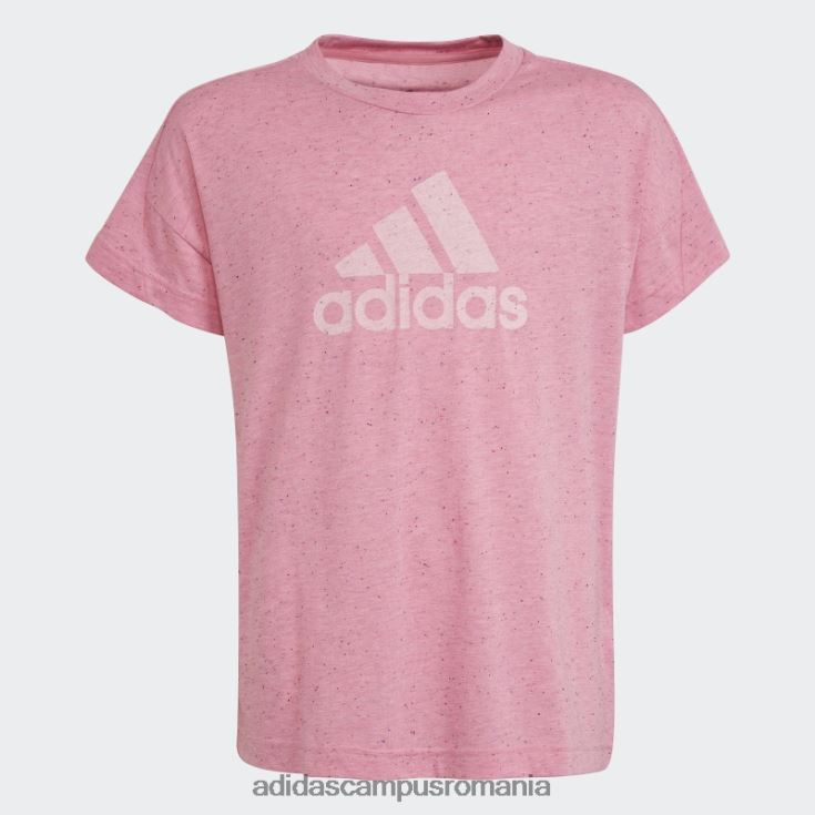 adidas campus romania pictograme viitoare roz din bumbac ecuson liber de tricou sport copii roz/alb J266N219240