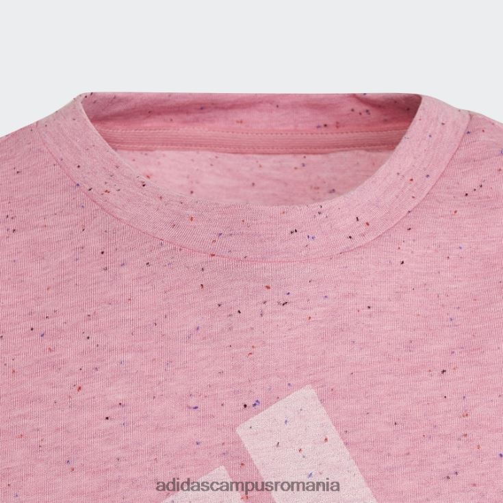 adidas campus romania pictograme viitoare roz din bumbac ecuson liber de tricou sport copii roz/alb J266N219240