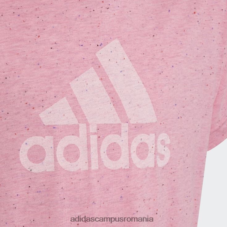 adidas campus romania pictograme viitoare roz din bumbac ecuson liber de tricou sport copii roz/alb J266N219240