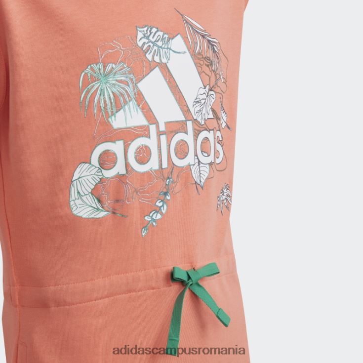 adidas campus romania rochie grafică cu glugă coral summerglam copii coral/verde curte J266N212089