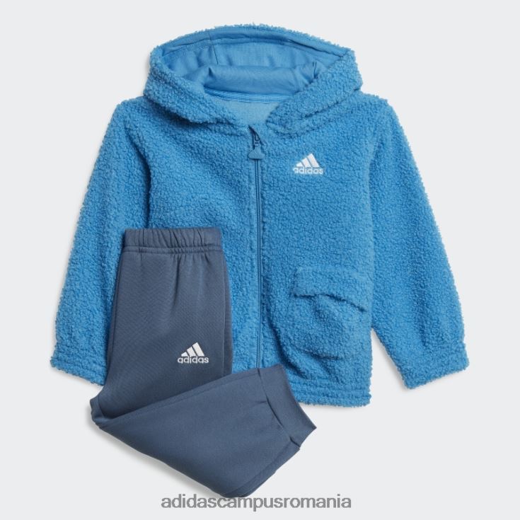 adidas campus romania set de joggeri din fleece teddy cu glugă (gen neutru) albastru adidas copii albastru alb J266N211994