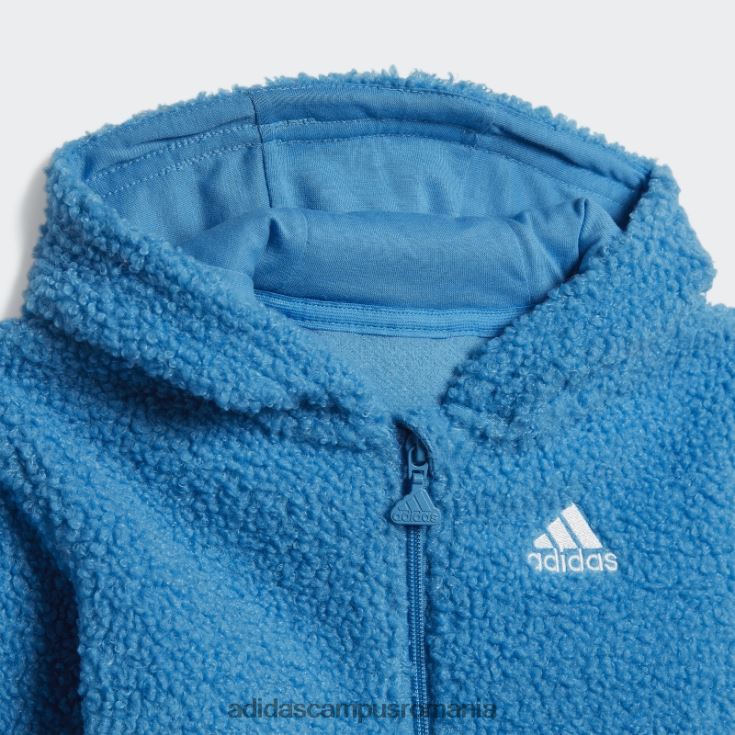 adidas campus romania set de joggeri din fleece teddy cu glugă (gen neutru) albastru adidas copii albastru alb J266N211994
