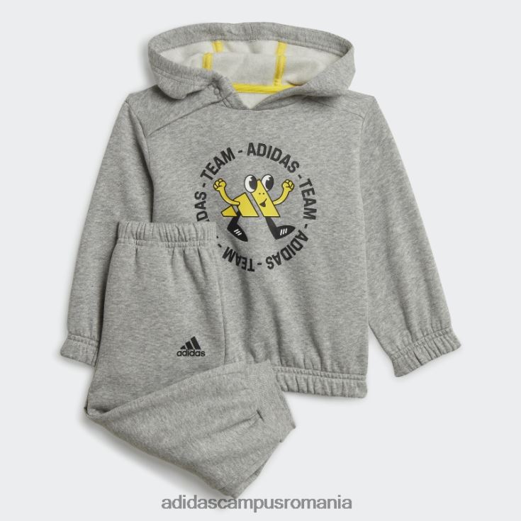 adidas campus romania set de jogging supradimensionat din lână echipa gri mediu (neutru de gen) modă copii gri/galben mediu J266N211979