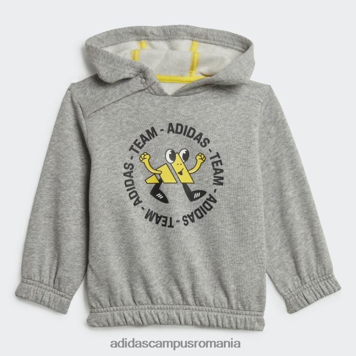 adidas campus romania set de jogging supradimensionat din lână echipa gri mediu (neutru de gen) modă copii gri/galben mediu J266N211979