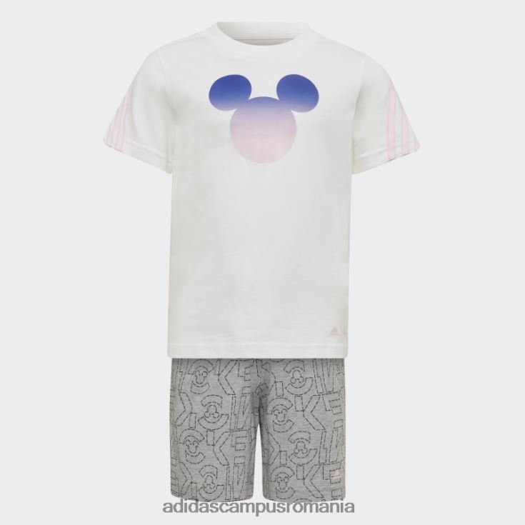 adidas campus romania set de vara alb x disney mickey mouse moda copii alb/roz J266N218950