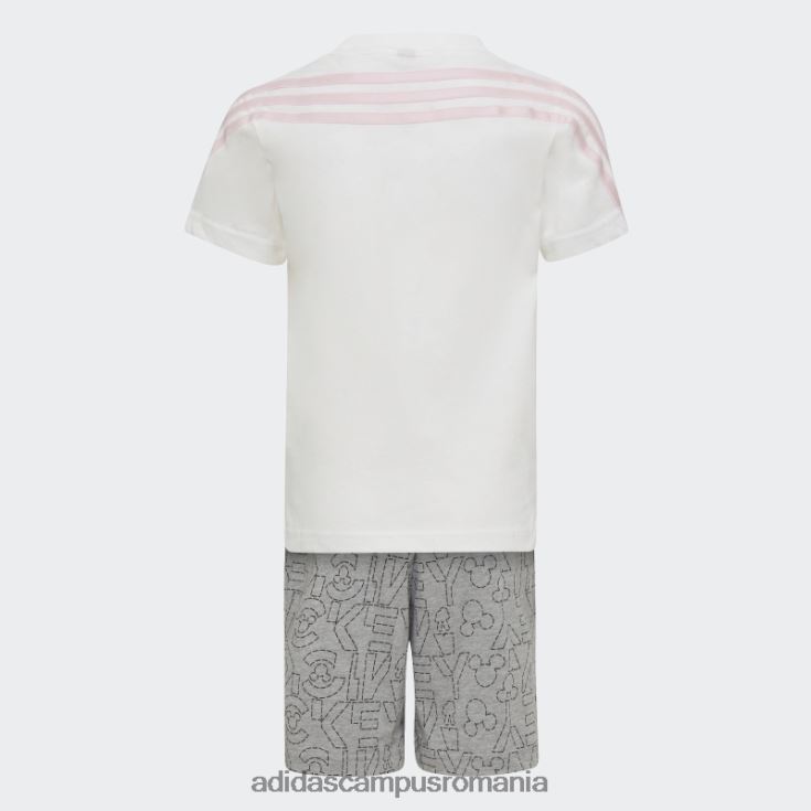 adidas campus romania set de vara alb x disney mickey mouse moda copii alb/roz J266N218950