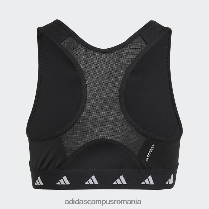 adidas campus romania sutien sport aeroready techfit alb fashion copii alb negru J266N23444