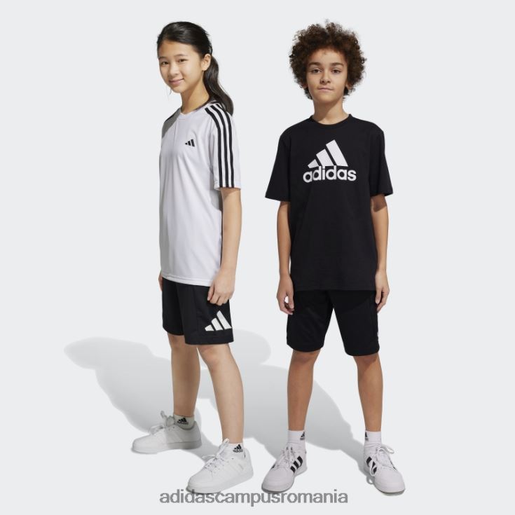 adidas campus romania train essentials aeroready logo pantaloni scurți negri copii alb negru J266N218763