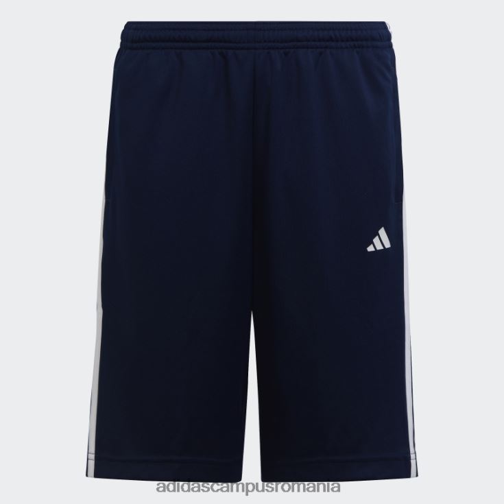 adidas campus romania train essentials pantaloni scurți cu 3 dungi aeroready, cu ajustare normală, albastru închis copii albastru închis/alb J266N211791