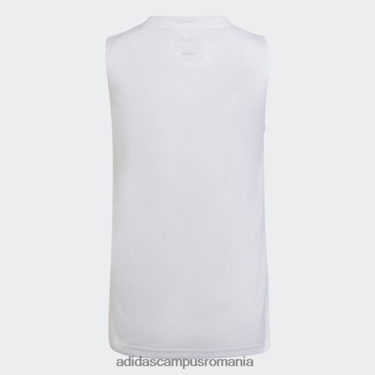 adidas campus romania tren essentials sezonier aeroready cu logo-ul regulat, maiou de antrenament alb copii alb/nuanță ecru/mentă/fucsia J266N23457