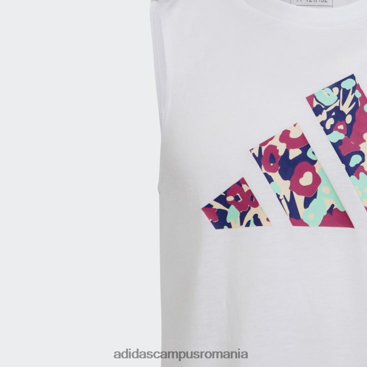 adidas campus romania tren essentials sezonier aeroready cu logo-ul regulat, maiou de antrenament alb copii alb/nuanță ecru/mentă/fucsia J266N23457