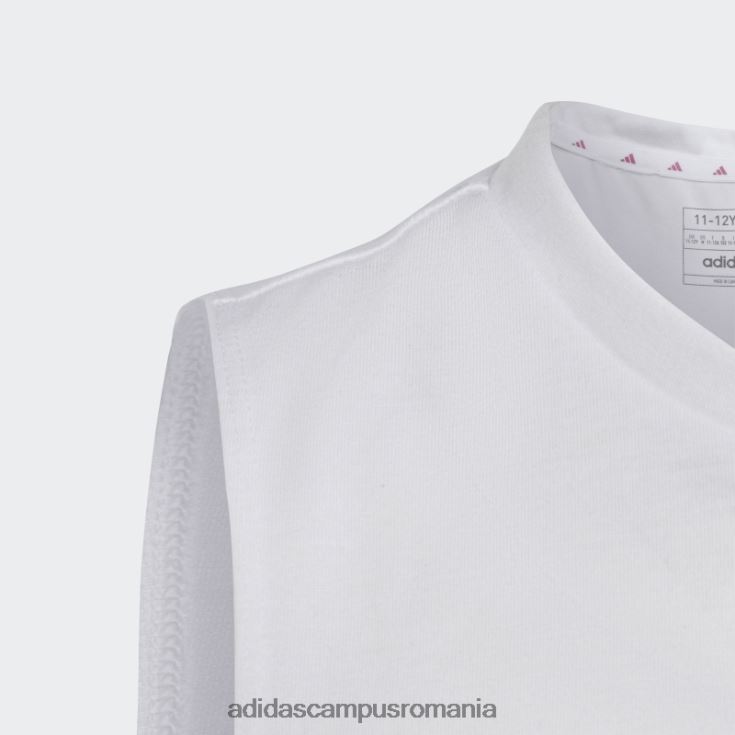 adidas campus romania tren essentials sezonier aeroready cu logo-ul regulat, maiou de antrenament alb copii alb/nuanță ecru/mentă/fucsia J266N23457