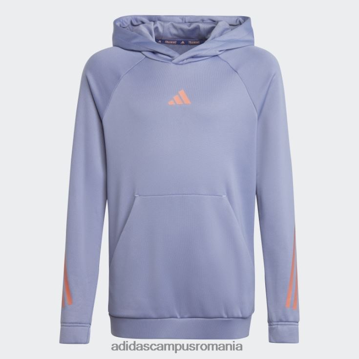 adidas campus romania tren icons aeroready hanorac cu 3 dungi violet argintiu copii argintiu violet/alb/coral/albastru J266N211630