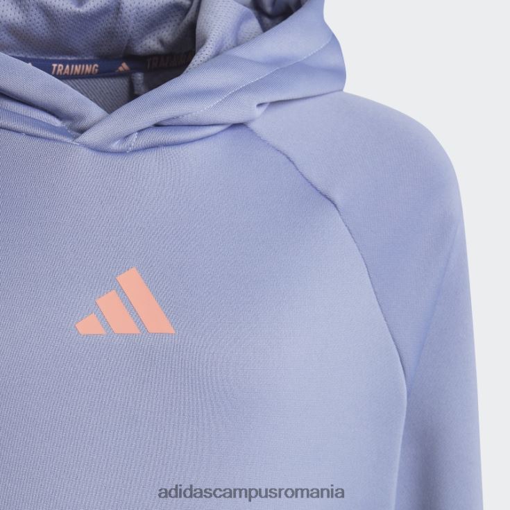 adidas campus romania tren icons aeroready hanorac cu 3 dungi violet argintiu copii argintiu violet/alb/coral/albastru J266N211630