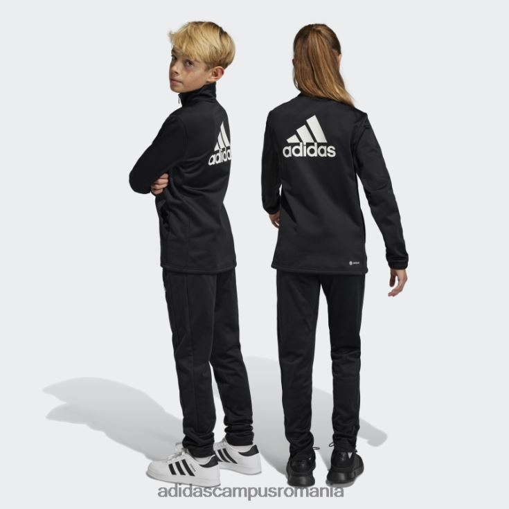 adidas campus romania trening black essentials cu logo mare copii alb negru J266N218316