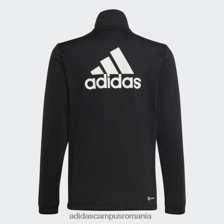 adidas campus romania trening black essentials cu logo mare copii alb negru J266N218316