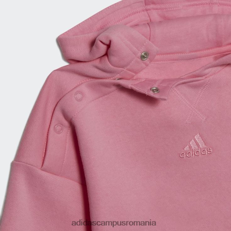 adidas campus romania trening fleece cu glugă roz copii roz J266N219123