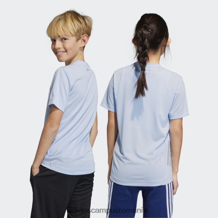 adidas campus romania tricou adidas aeroready albastru cu 3 dungi copii albastru zori/argintiu J266N211625