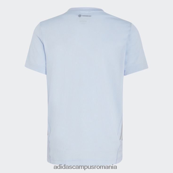 adidas campus romania tricou adidas aeroready albastru cu 3 dungi copii albastru zori/argintiu J266N211625