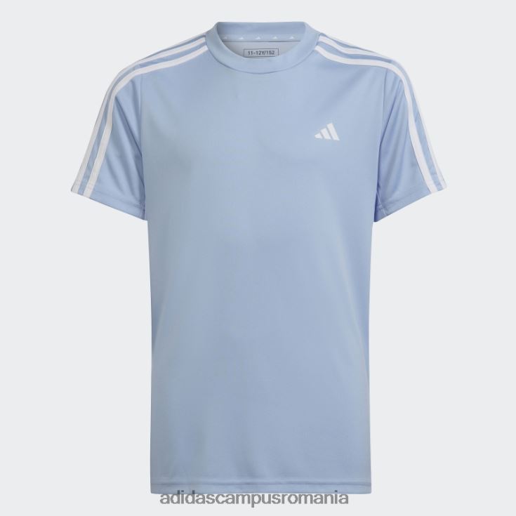 adidas campus romania tricou adidas cu 3 dungi, blue dawn train essentials copii albastru zori/alb J266N211799