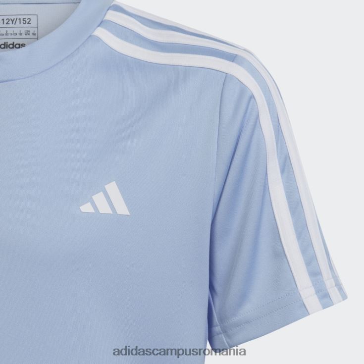 adidas campus romania tricou adidas cu 3 dungi, blue dawn train essentials copii albastru zori/alb J266N211799