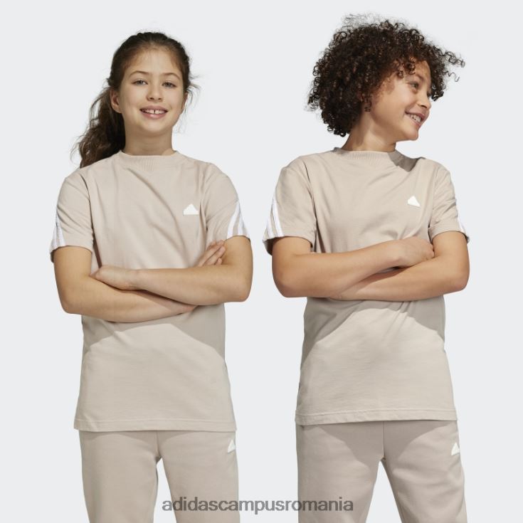 adidas campus romania tricou adidas cu 3 dungi taupe future icons copii taupe/alb J266N211787