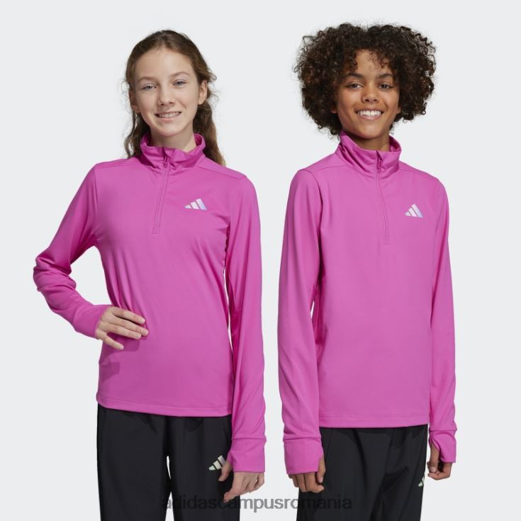 adidas campus romania tricou adidas cu mânecă lungă cu jumătate de fermoar aeroready fucsia copii fucsia/argintiu J266N218591
