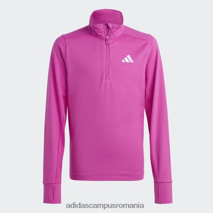 adidas campus romania tricou adidas cu mânecă lungă cu jumătate de fermoar aeroready fucsia copii fucsia/argintiu J266N218591